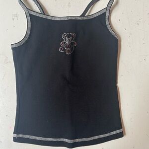 Teddy Fresh Black Embellished Fitted Camisole